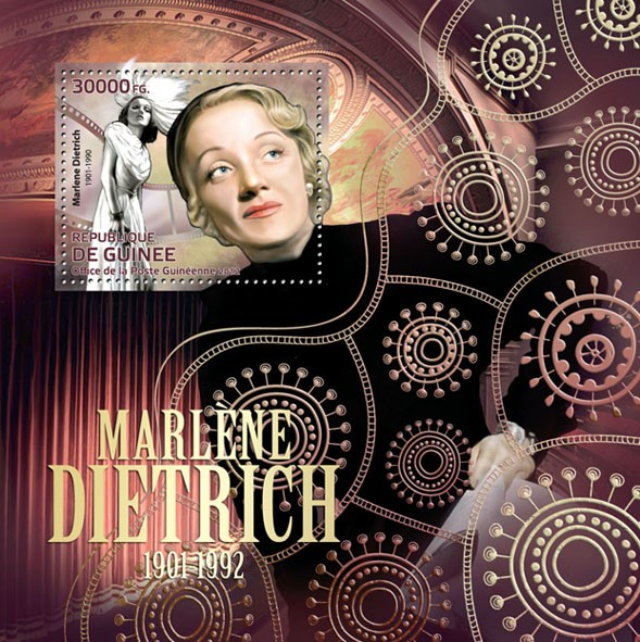 Marlene Dietrich (1901-1992) - Issue of Guinée postage stamps