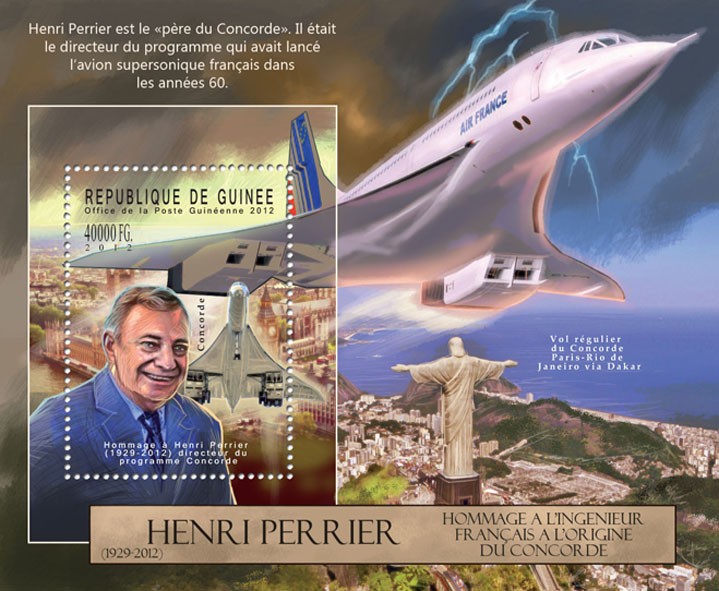 Henri Perrier, (1929-2012), (Concorde). - Issue of Guinée postage stamps