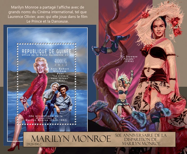 Marilyn Monroe, (1926-1962). - Issue of Guinée postage stamps