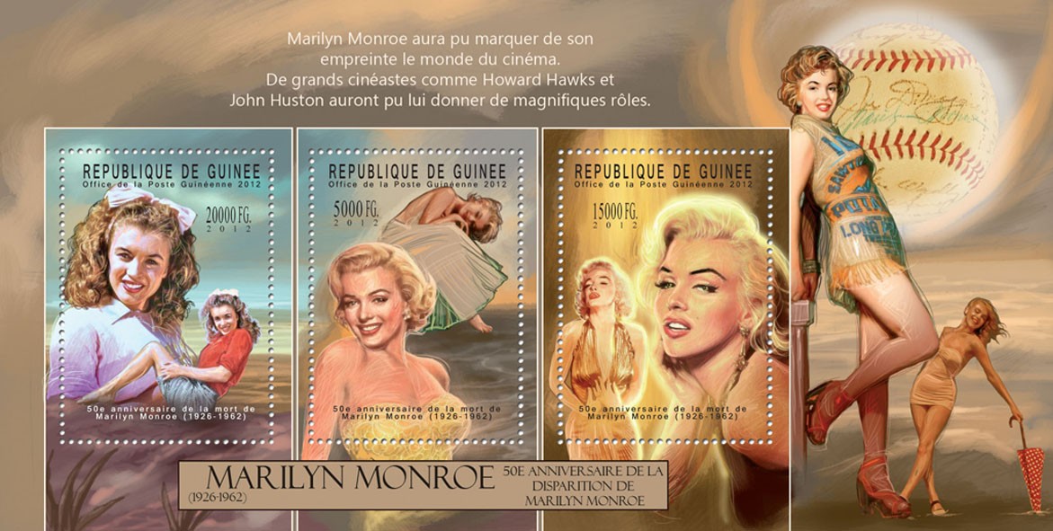 Marilyn Monroe - (II), (1926-1962). - Issue of Guinée postage stamps