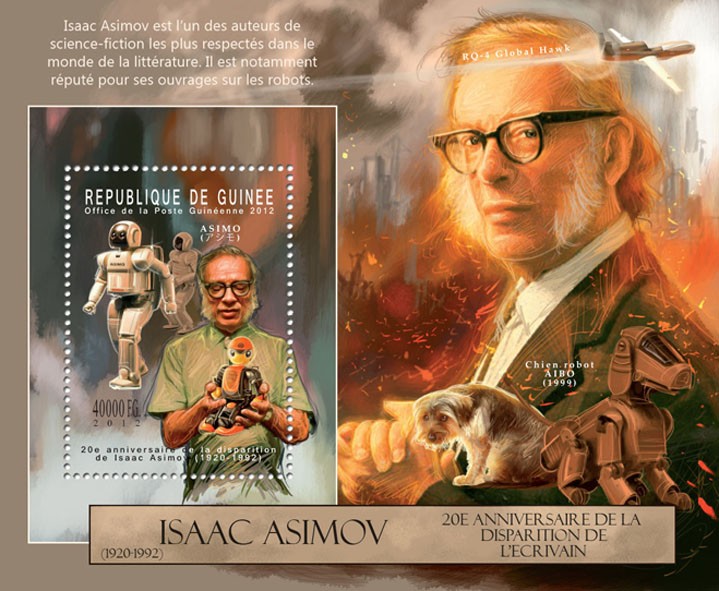 Isaac Asimov, (1920-1992). - Issue of Guinée postage stamps