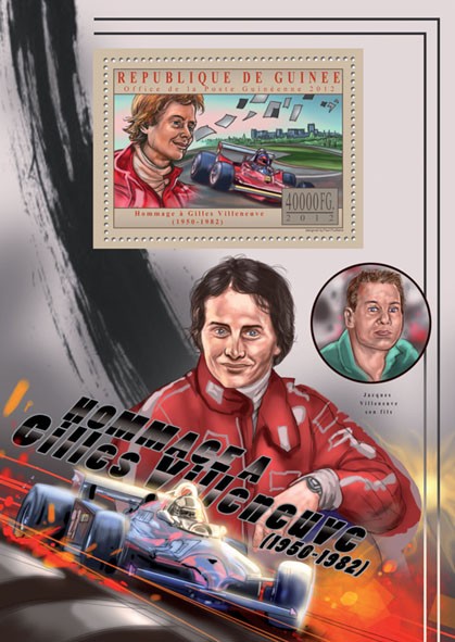 Gilles Villeneuve, (1950-1982) - Issue of Guinée postage stamps