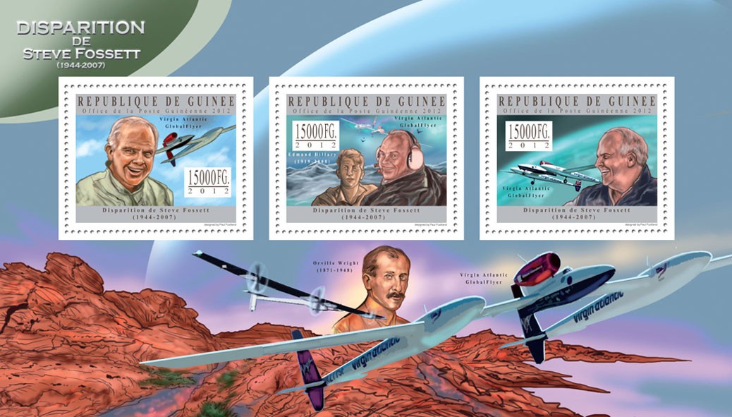 Steve Fosset - Issue of Guinée postage stamps