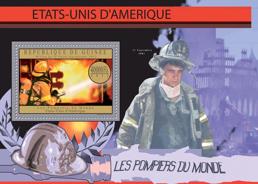 Fire brigade of USA - Issue of Guinée postage stamps