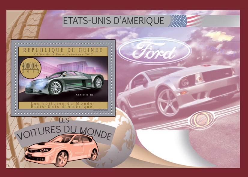 Cars of USA  - Issue of Guinée postage stamps