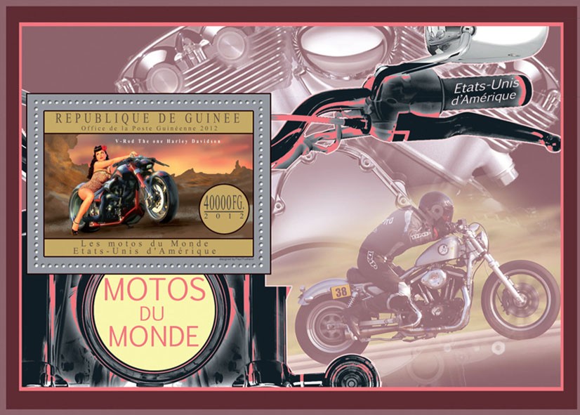 Motorcycles of USA - Issue of Guinée postage stamps