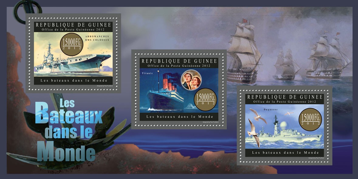Ships of the World - II - Issue of Guinée postage stamps