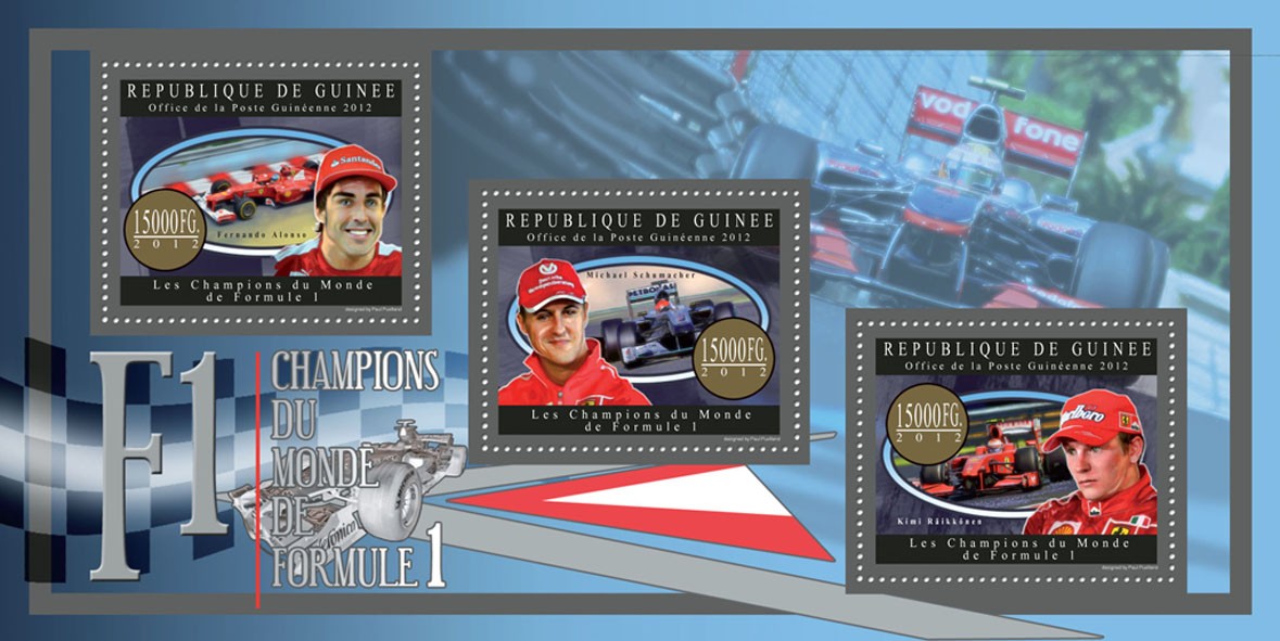 Champions of F1 - II - Issue of Guinée postage stamps