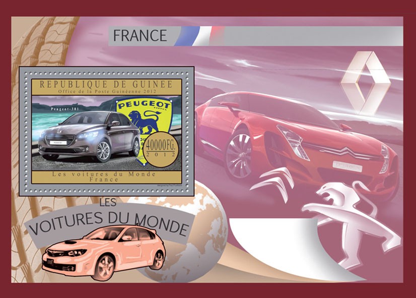 Cars of France - Issue of Guinée postage stamps