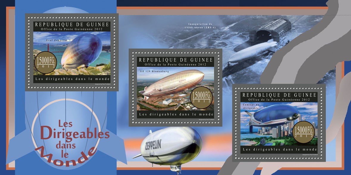 Zeppelins - Issue of Guinée postage stamps