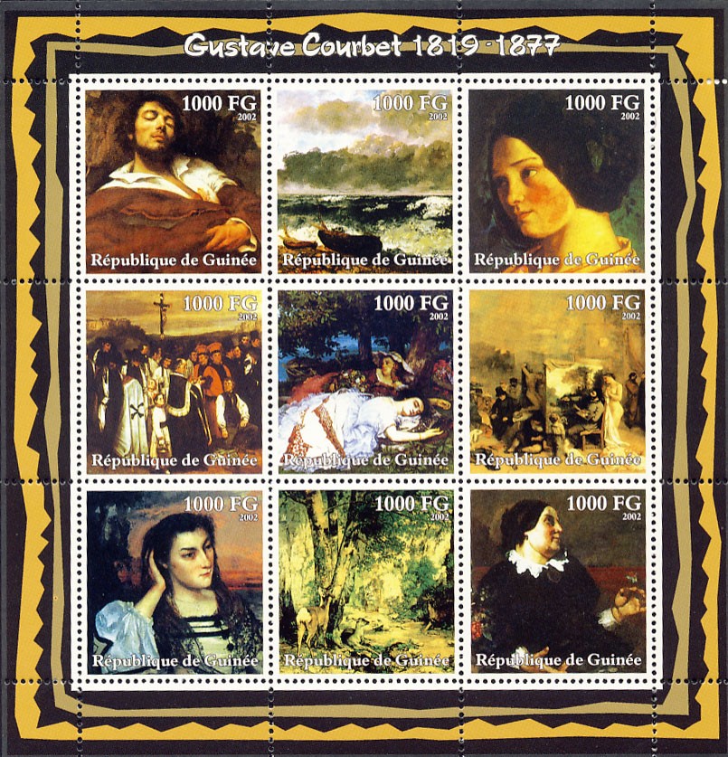 Gustave Courbet (1819-1877) - Issue of Guinée postage stamps