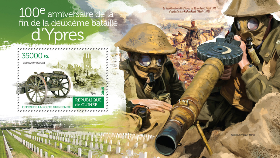 Second battle of Ypres - Issue of Guinée postage stamps