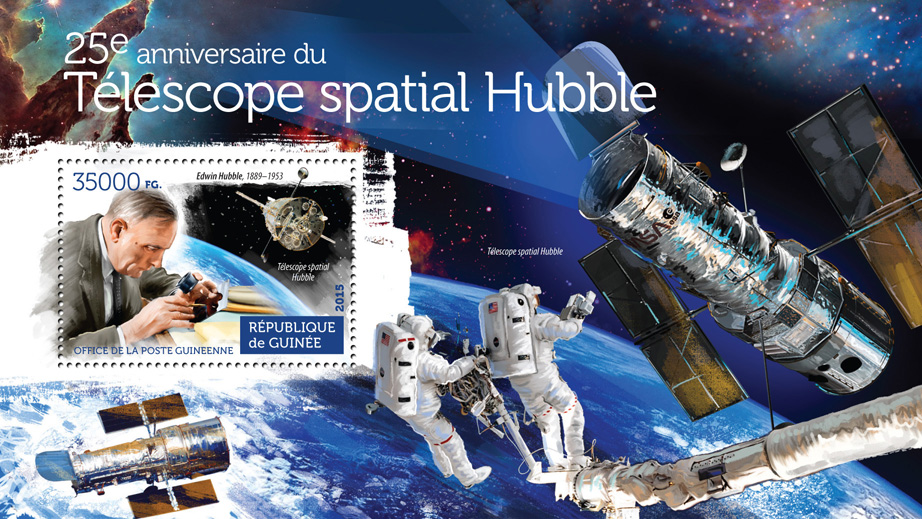 Hubble space telescope - Issue of Guinée postage stamps