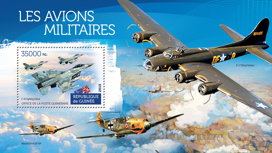 Military aircraft - Issue of Guinée postage stamps