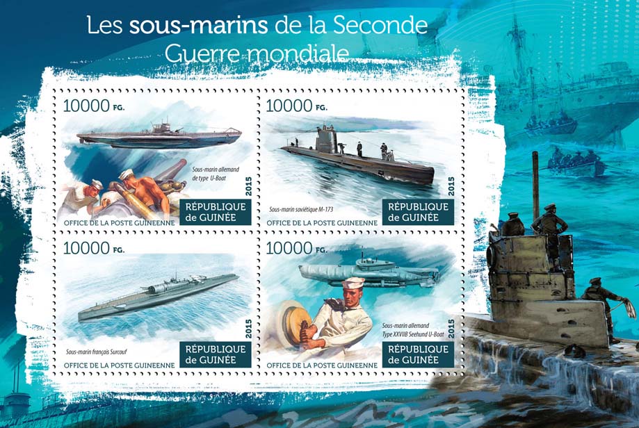Submarines - Issue of Guinée postage stamps