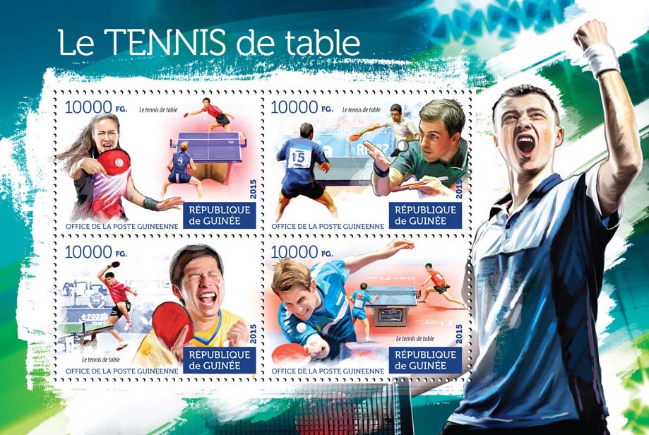 Table tennis - Issue of Guinée postage stamps