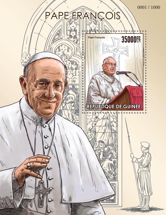 Pope Francis - Issue of Guinée postage stamps