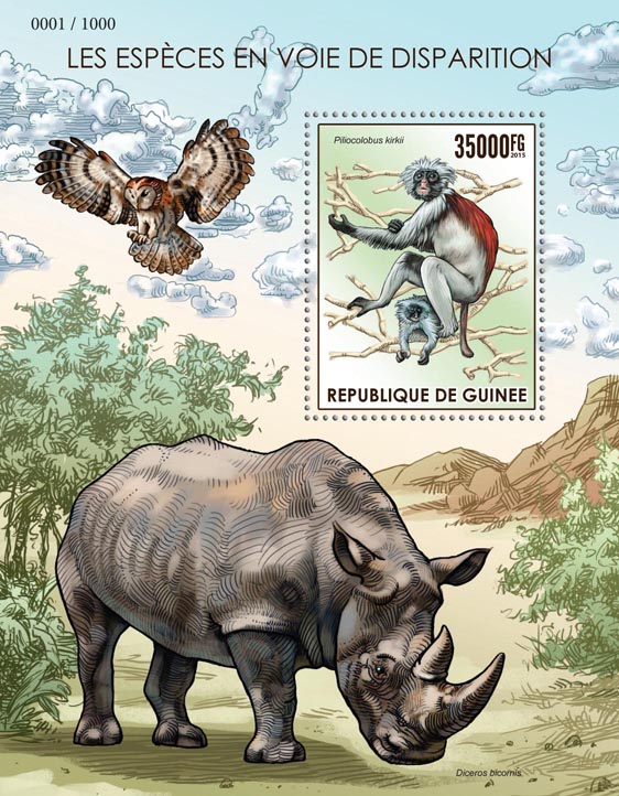 Endangered species - Issue of Guinée postage stamps