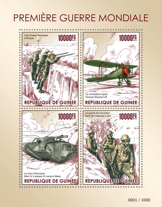 World War I - Issue of Guinée postage stamps