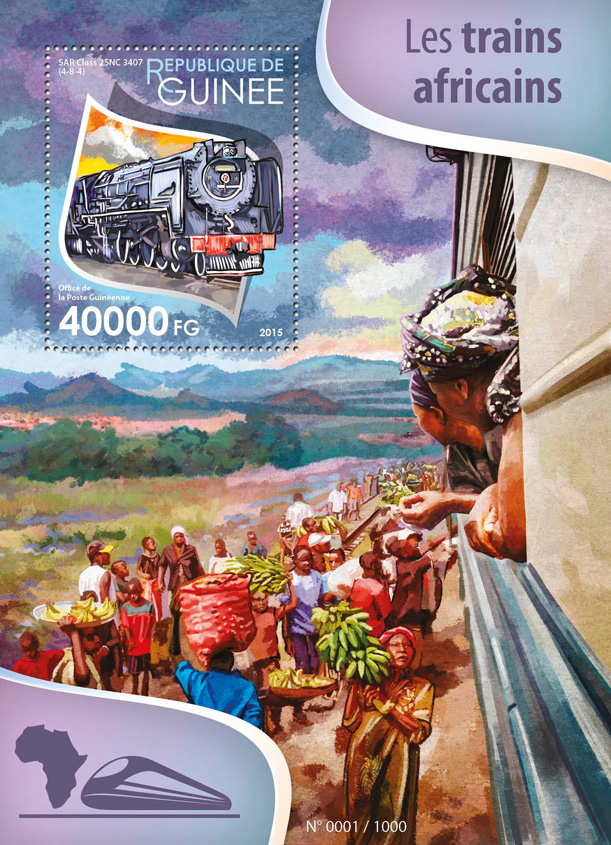 African trains - Issue of Guinée postage stamps
