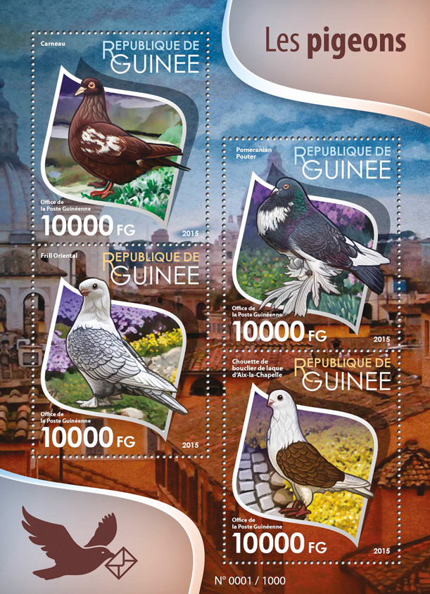 Pigeons - Issue of Guinée postage stamps
