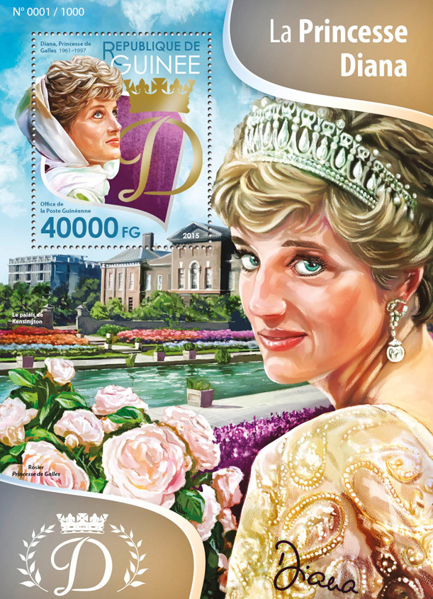 Diana - Issue of Guinée postage stamps