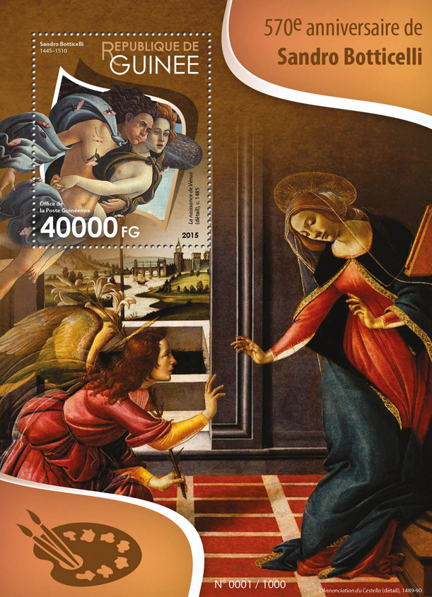 Sandro Botticelli - Issue of Guinée postage stamps