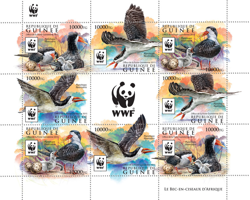 WWF – Skimmer (2 sets) - Issue of Guinée postage stamps
