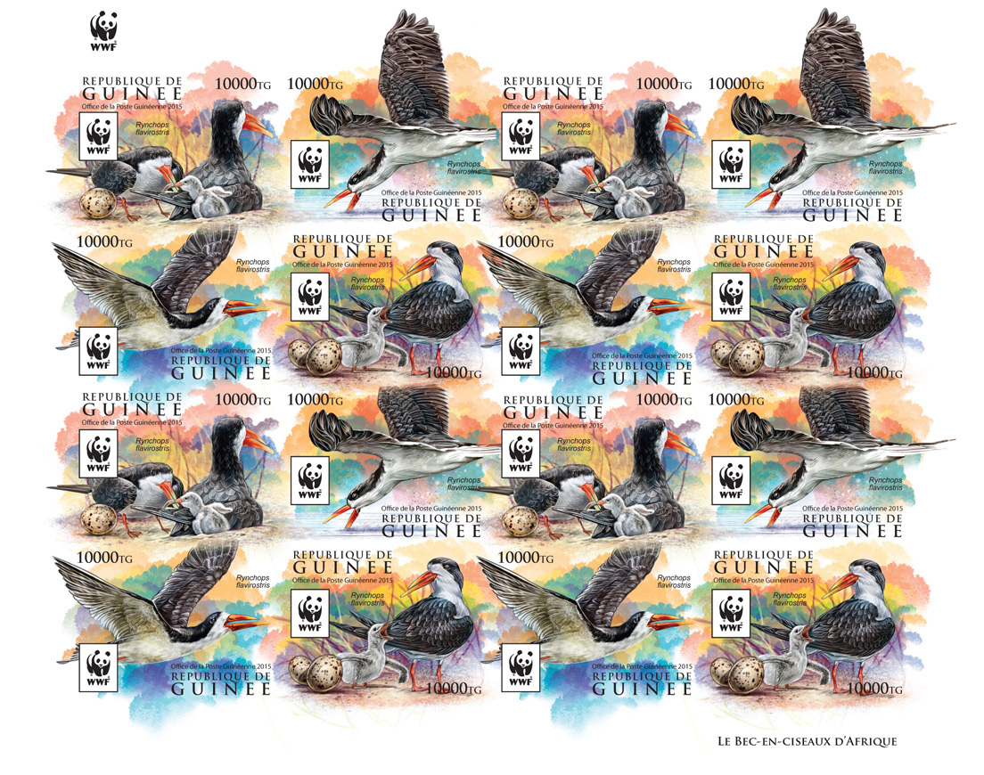 WWF – Skimmer (imperf. 4 sets) - Issue of Guinée postage stamps