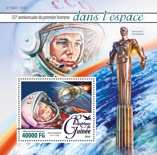 Space - Issue of Guinée postage stamps