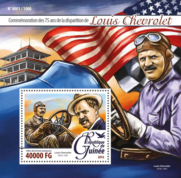 Louis Chevrolet - Issue of Guinée postage stamps