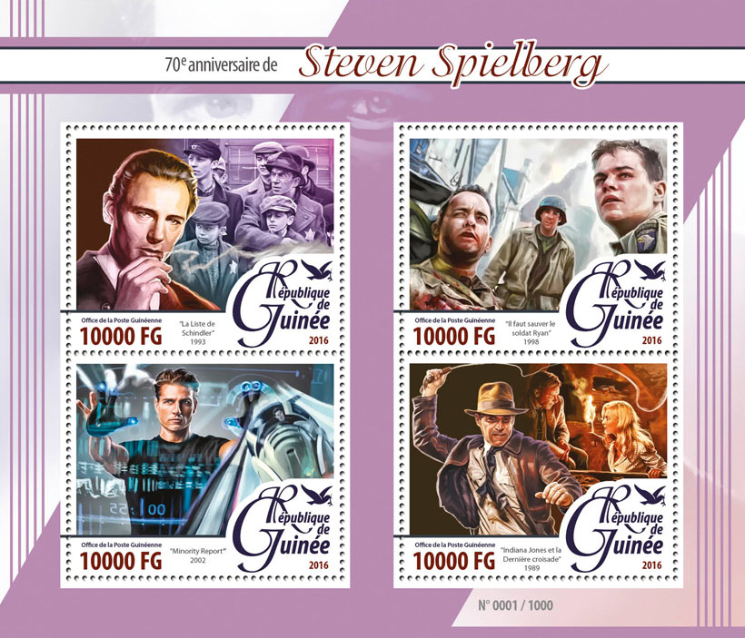 Steven Spielberg - Issue of Guinée postage stamps