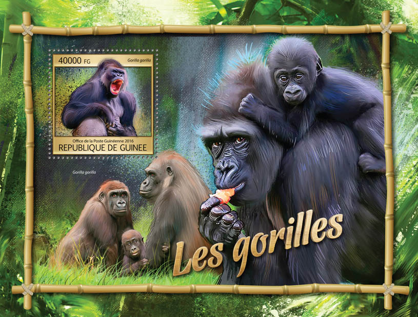 Gorillas - Issue of Guinée postage stamps