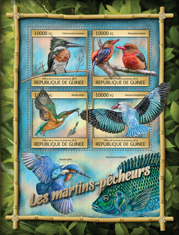 Kingfishers - Issue of Guinée postage stamps