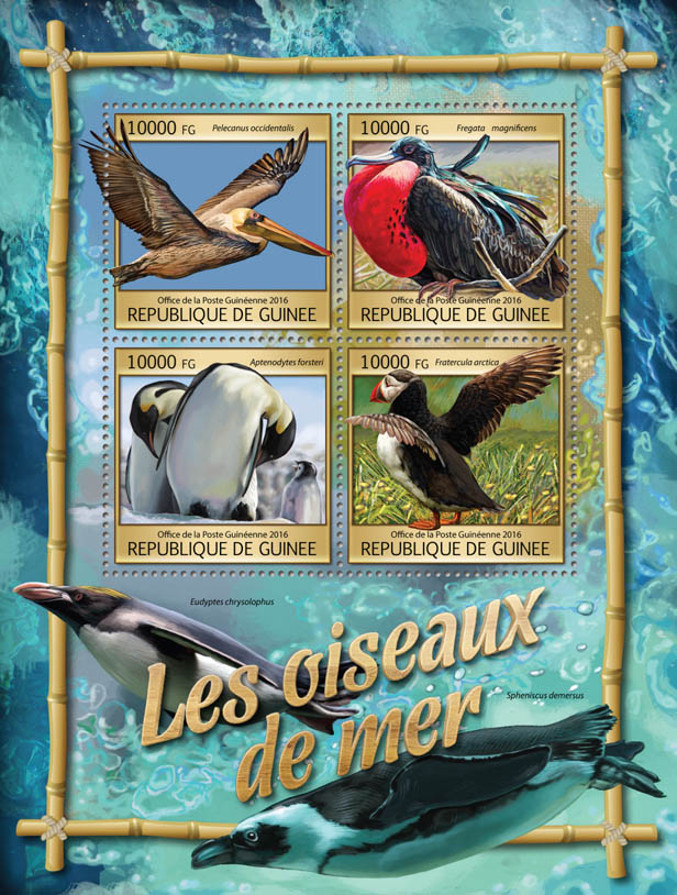 Sea birds - Issue of Guinée postage stamps