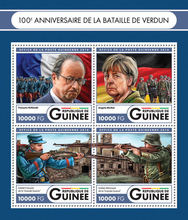 Battle of Verdun - Issue of Guinée postage stamps