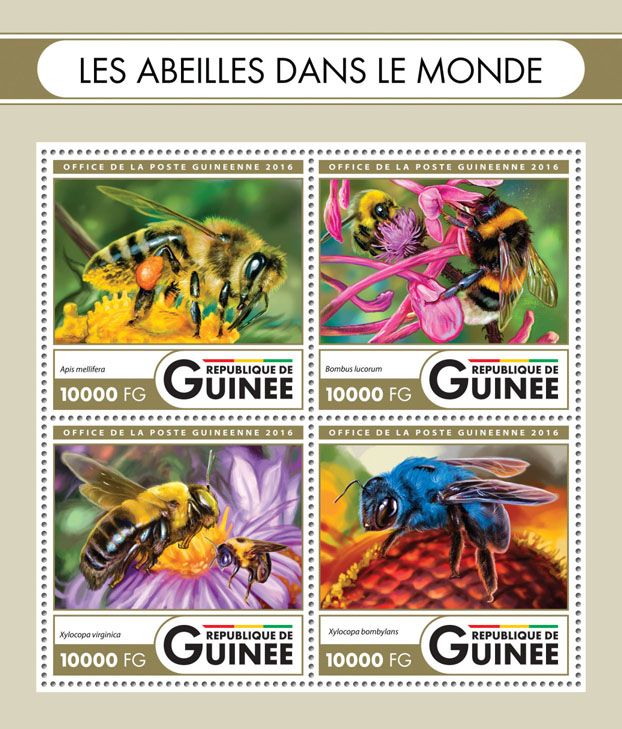 Bees - Issue of Guinée postage stamps
