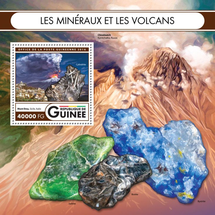 Minerals and volcanoes - Issue of Guinée postage stamps