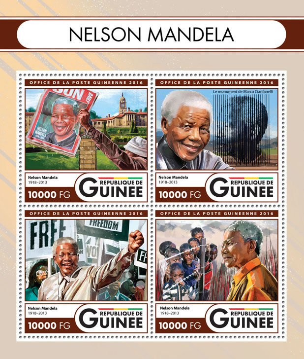 Nelson Mandela - Issue of Guinée postage stamps