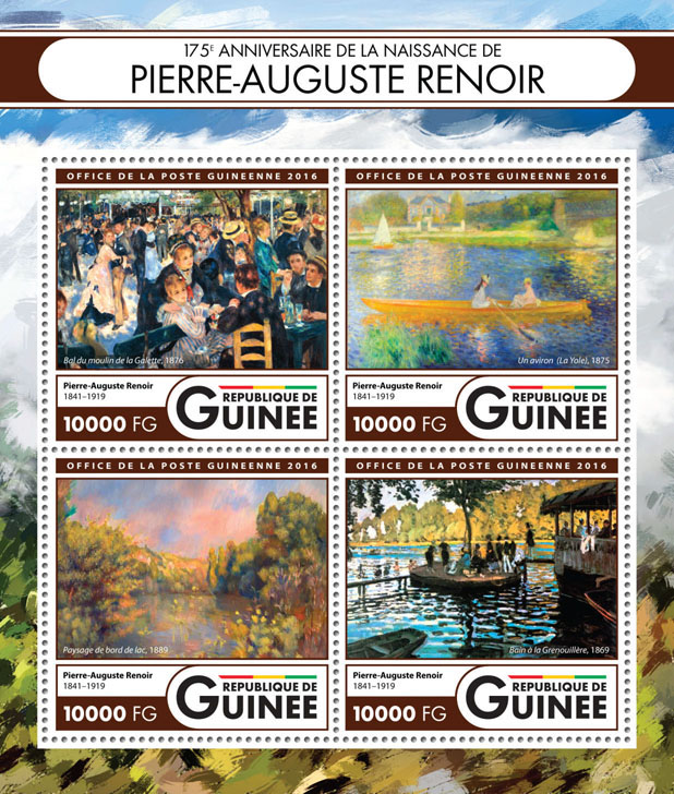 Pierre-Auguste Renoir - Issue of Guinée postage stamps