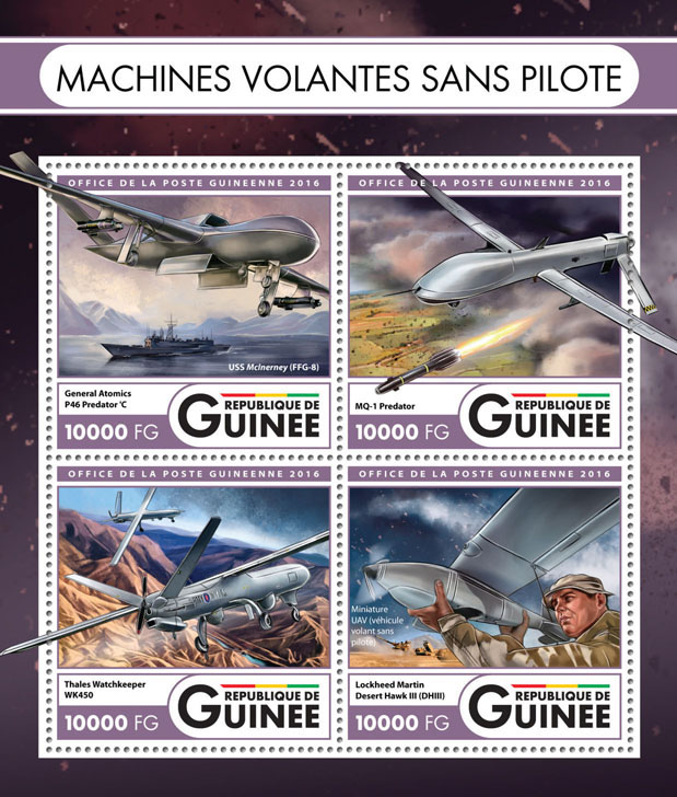 Flying machines - Issue of Guinée postage stamps