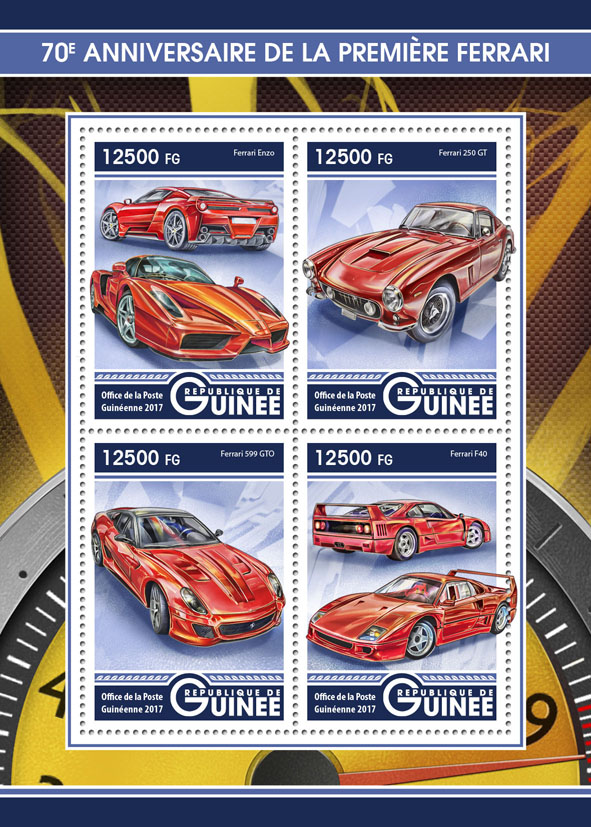 Ferrari - Issue of Guinée postage stamps
