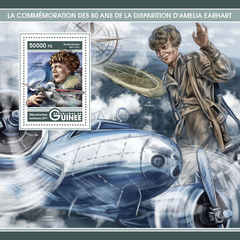 Amelia Earhart - Issue of Guinée postage stamps