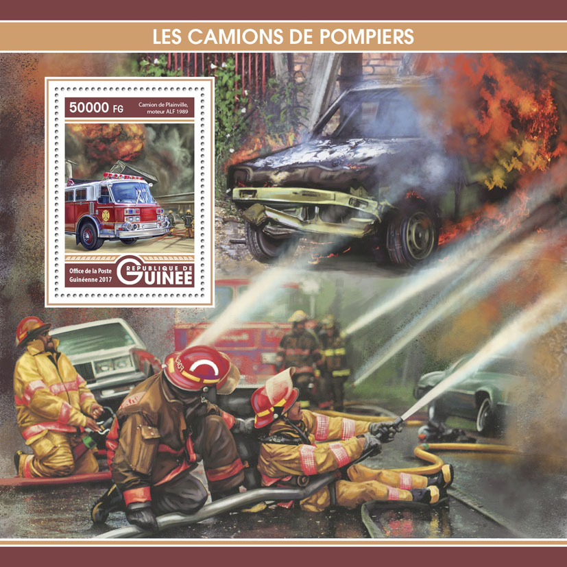Fire engines - Issue of Guinée postage stamps