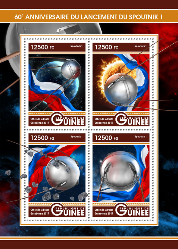 Sputnik 1 - Issue of Guinée postage stamps