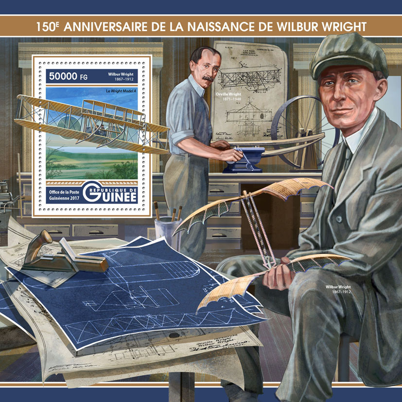Wilbur Wright - Issue of Guinée postage stamps