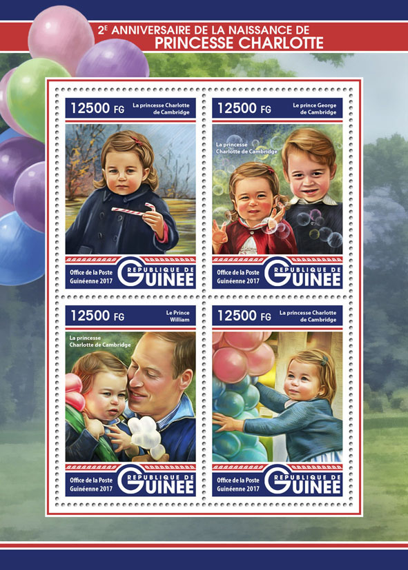Princess Charlotte - Issue of Guinée postage stamps