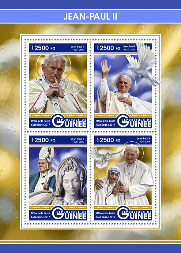 John-Paull II - Issue of Guinée postage stamps
