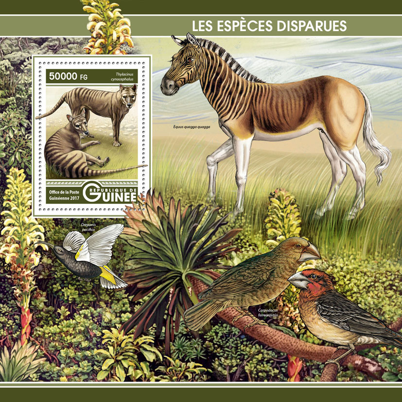 Extinct species - Issue of Guinée postage stamps