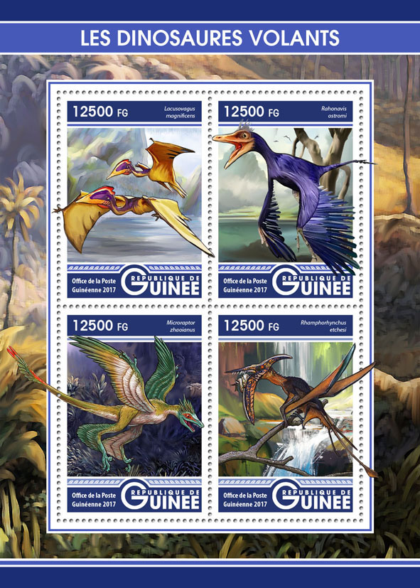 Flying dinosaurs - Issue of Guinée postage stamps